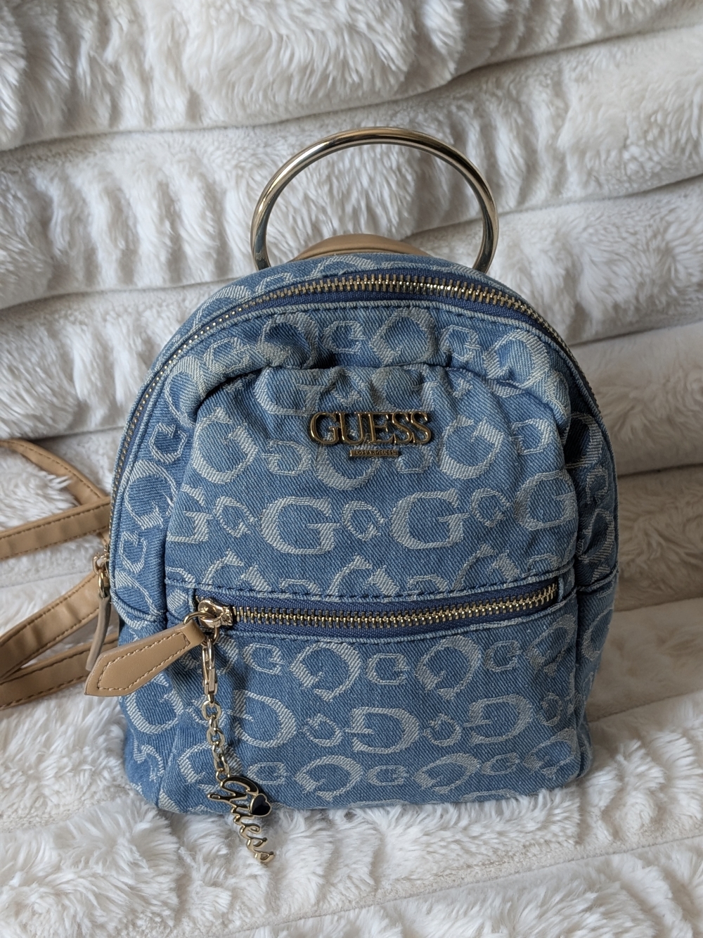 Vintage GUESS Blue Denim Mini Backpack